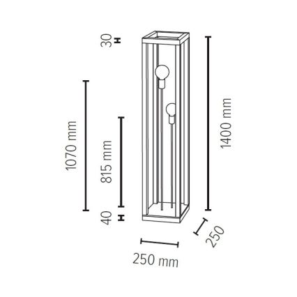 Lattialamppu KAGO 2xE27/60W/230V matta tammi - FSC-sertifioitu