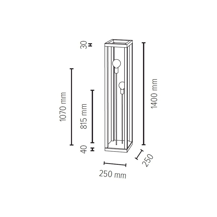 Lattialamppu KAGO 2xE27/60W/230V matta tammi - FSC-sertifioitu