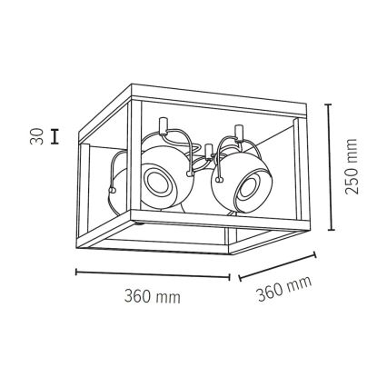 LED-kattovalaisin ROY 4xGU10/5W/230V matta tammi
