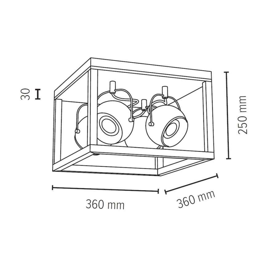 LED-kattovalaisin ROY 4xGU10/5W/230V matta tammi