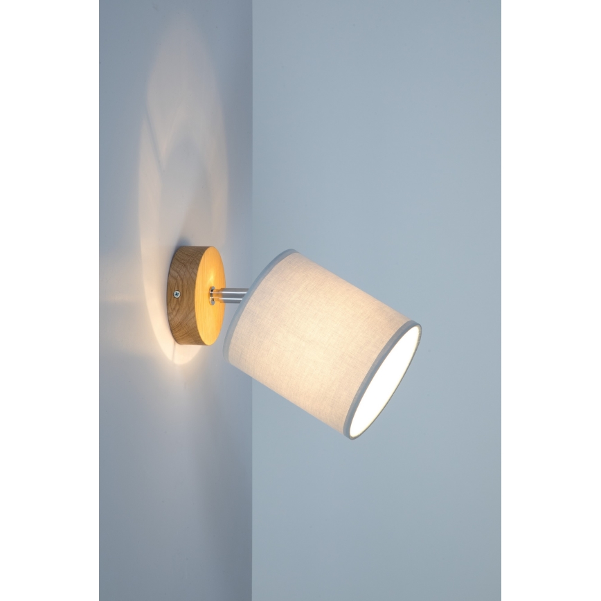 Seinäkohdevalaisin APRILLIA 1xE27/25W/230V tammiharmaa