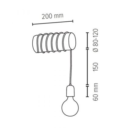 Seinävalaisin TRABO 1xE27/60W/230V mänty - FSC-sertifioitu