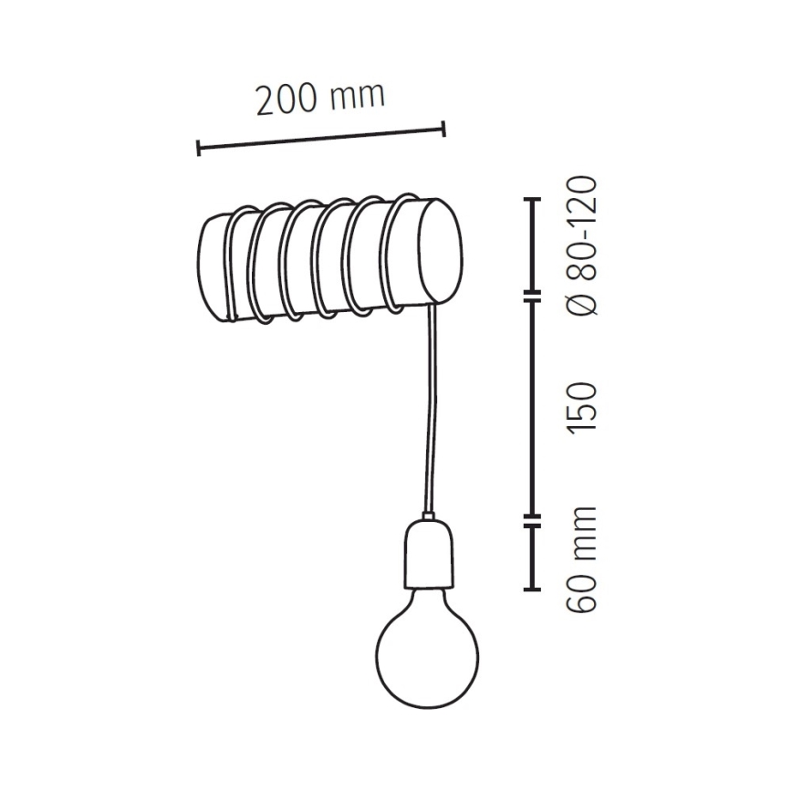 Seinävalaisin TRABO 1xE27/25W/230V mänty - FSC-sertifioitu