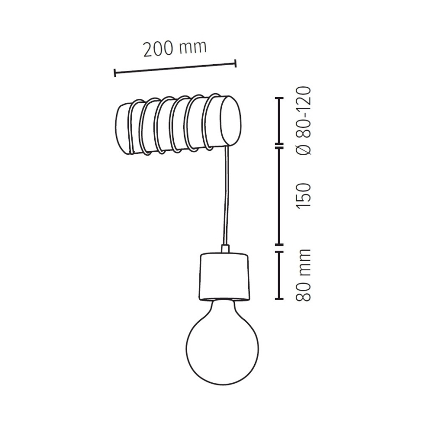 Seinävalaisin TRABO 1xE27/60W/230V - FSC-sertifioitu