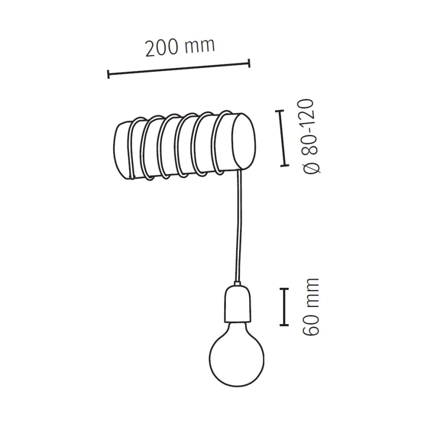 Seinävalaisin TRABO 1xE27/25W/230V - FSC-sertifioitu