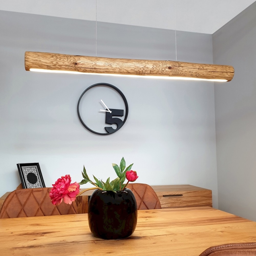 Himmennettävä LED-kattokruunu johdossa LUCAS LED/25,5W/230V mänty - FSC sertifioitu