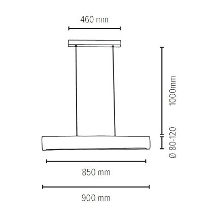 Himmennettävä LED-kattokruunu johdossa LUCAS LED/25,5W/230V mänty - FSC sertifioitu