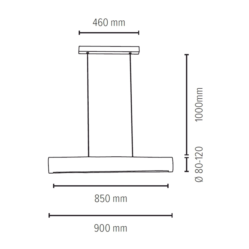 Himmennettävä LED-kattokruunu johdossa LUCAS LED/25,5W/230V mänty - FSC sertifioitu