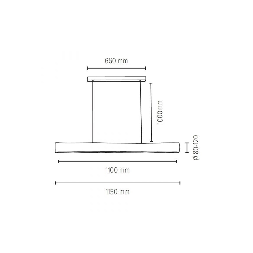 Himmennettävä LED-kattokruunu johdossa LUCAS LED/33W/230V mänty - FSC-sertifioitu