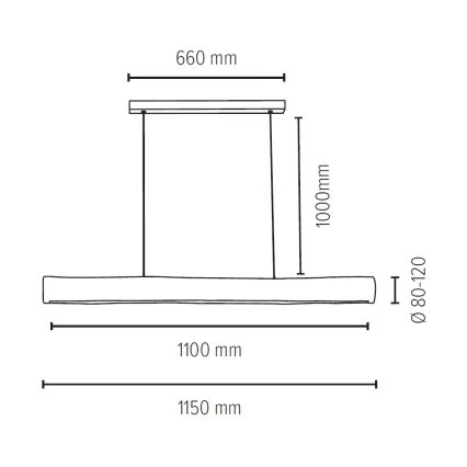 LED Himmennettävä riippuvalaisin LUCAS LED/33W/230V mänty - FSC-sertifioitu