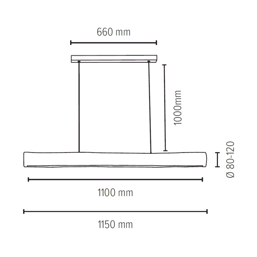 LED Himmennettävä riippuvalaisin LUCAS LED/33W/230V mänty - FSC-sertifioitu