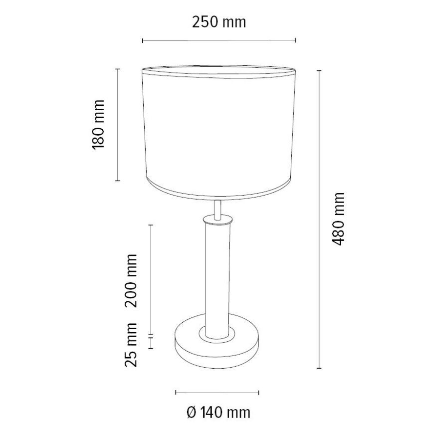 Pöytälamppu BENITA 1xE27/60W/230V 48 cm ruskea/tammi