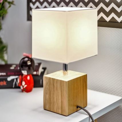 Pöytävalaisin TRONGO SQUARE 1xE27/25W/230V tammi - FSC-sertifioitu