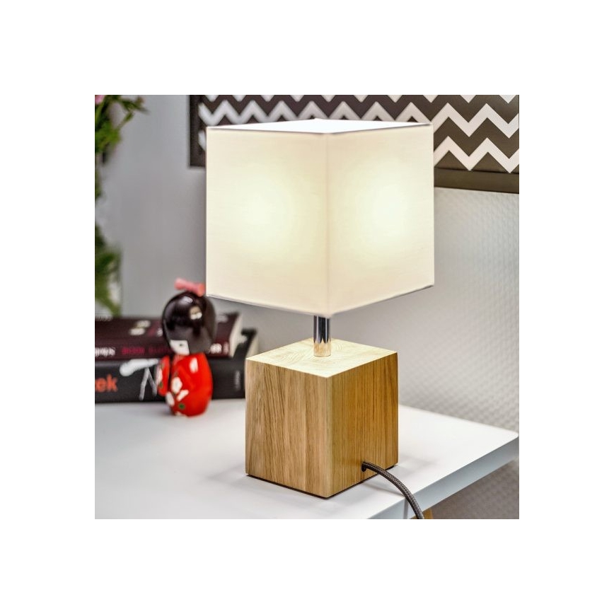 Pöytävalaisin TRONGO SQUARE 1xE27/25W/230V tammi - FSC-sertifioitu