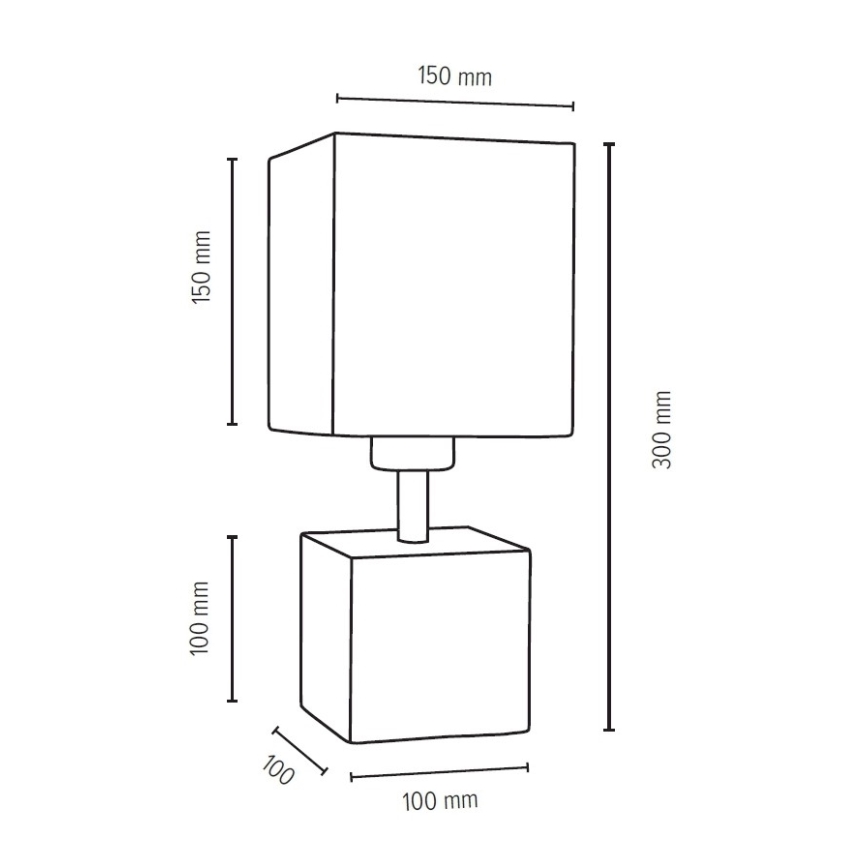 Pöytävalaisin TRONGO SQUARE 1xE27/25W/230V tammi - FSC-sertifioitu