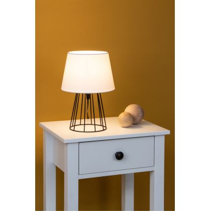 Spot-Light - Pöytävalaisin MANGOO 1xE27/40W/230V valkoinen/musta - FSC-sertifioitu