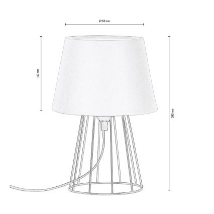 Spot-Light - Pöytävalaisin MANGOO 1xE27/40W/230V valkoinen/musta - FSC-sertifioitu