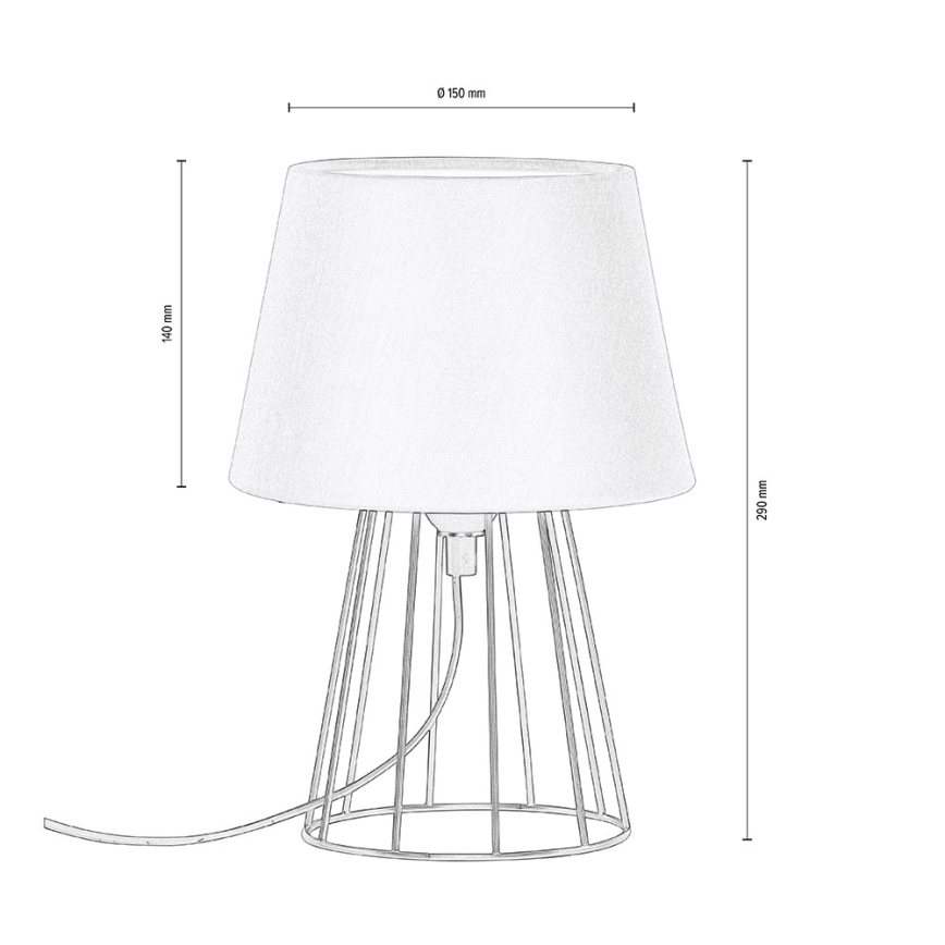 Spot-Light - Pöytävalaisin MANGOO 1xE27/40W/230V valkoinen/musta - FSC-sertifioitu