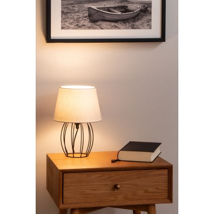 Spot-Light - Pöytävalaisin MANGOO 1xE27/40W/230V harmaa/musta - FSC-sertifioitu