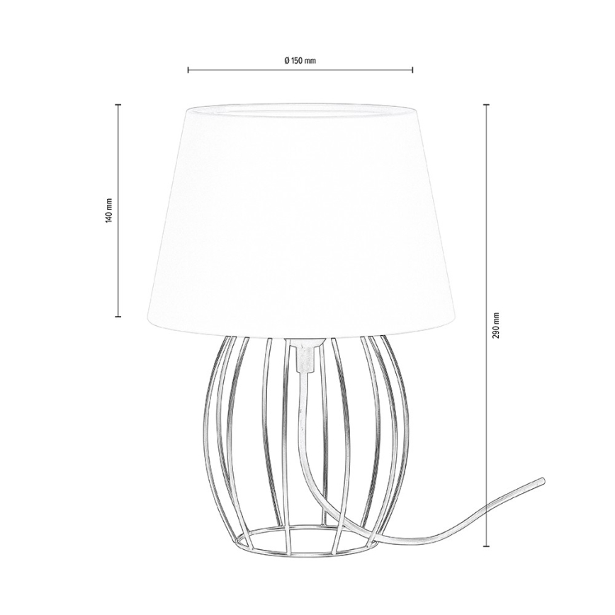 Spot-Light - Pöytävalaisin MANGOO 1xE27/40W/230V valkoinen/musta - FSC-sertifioitu