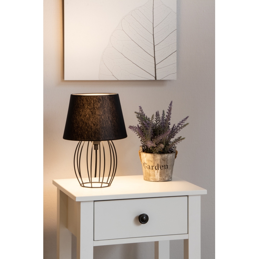 Spot-Light - Pöytävalaisin MANGOO 1xE27/40W/230V musta - FSC-sertifioitu