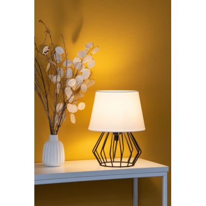 Spot-Light - Pöytävalaisin MANGOO 1xE27/40W/230V valkoinen/musta - FSC-sertifioitu