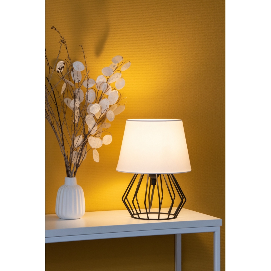 Spot-Light - Pöytävalaisin MANGOO 1xE27/40W/230V valkoinen/musta - FSC-sertifioitu