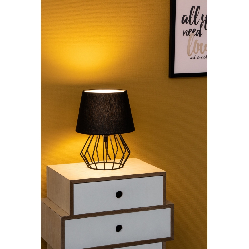 Spot-Light - Pöytävalaisin MANGOO 1xE27/40W/230V musta - FSC-sertifioitu