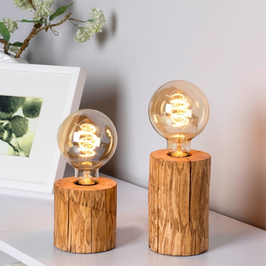 Pöytävalaisin TRABO 1xE27/25W/230V mänty - FSC-sertifioitu