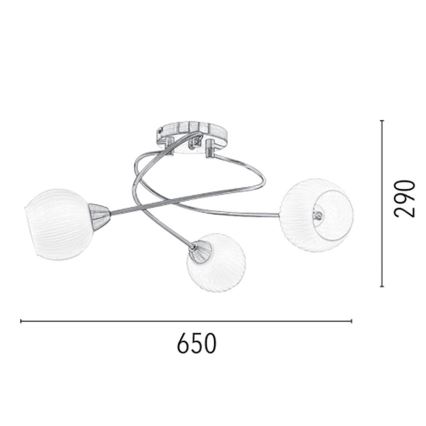 Pinta-asennettava kattokruunu PAVIA 3xE27/60W/230V - FSC-sertifioitu