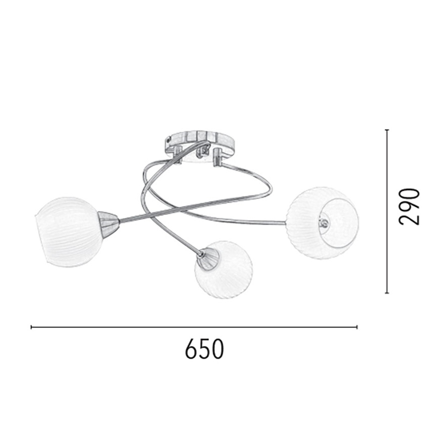 Pinta-asennettava kattokruunu PAVIA 3xE27/60W/230V - FSC-sertifioitu