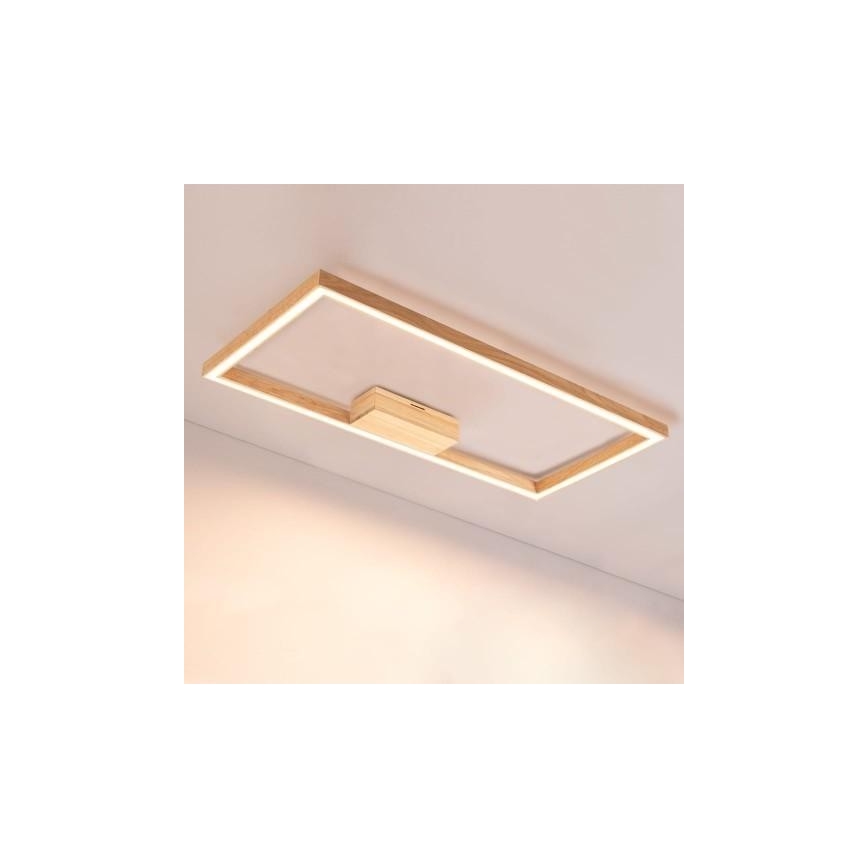 LED Himmennettävä kattovalo RAMME LED/34W/230V + RC matta tammi - FSC-sertifioitu
