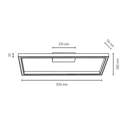 LED Himmennettävä kattovalo RAMME LED/34W/230V + RC matta tammi - FSC-sertifioitu