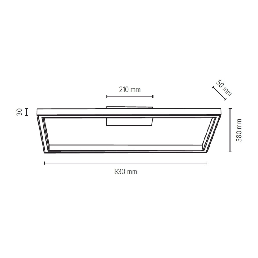 LED Himmennettävä kattovalo RAMME LED/34W/230V + RC matta tammi - FSC-sertifioitu