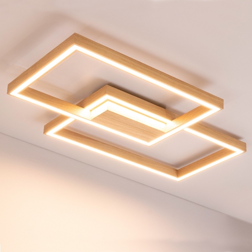 Himmennettävä LED-kattovalaisin RAMME LED/48W/230V mattatammi + kaukosäädin