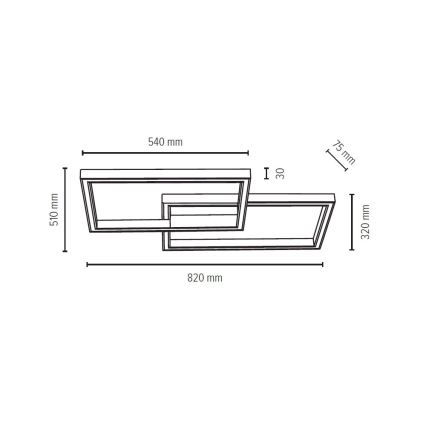 Himmennettävä LED-kattovalaisin RAMME LED/48W/230V + Kauko-ohjain matta tammi - FSC-sertifioitu