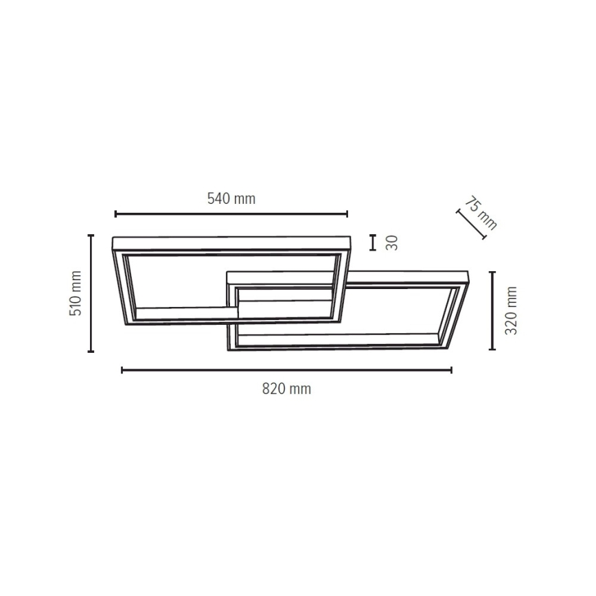 Himmennettävä LED-kattovalaisin RAMME LED/48W/230V + Kauko-ohjain matta tammi - FSC-sertifioitu