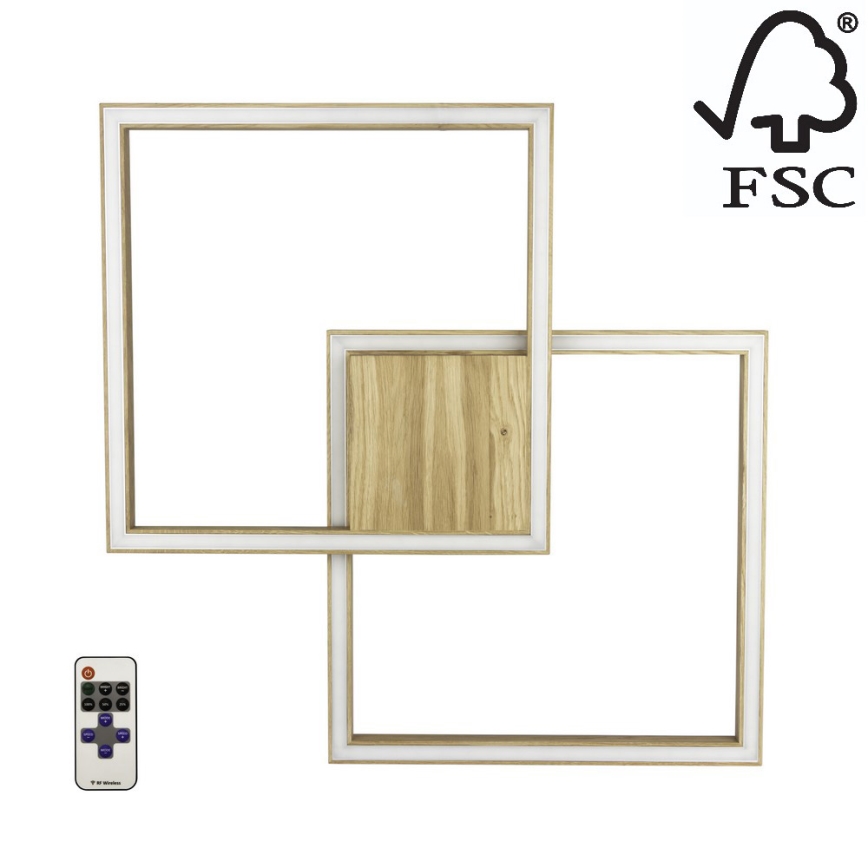 Spot-Light 91405274 - LED Himmennettävä valo RAMME LED/48W/230V + kaukosäädin matta tammi
