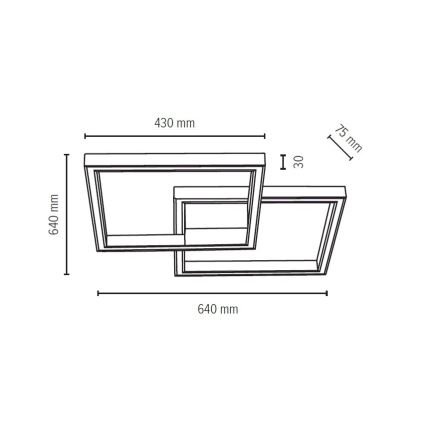 Spot-Light 91405274 - LED Himmennettävä valo RAMME LED/48W/230V + kaukosäädin matta tammi