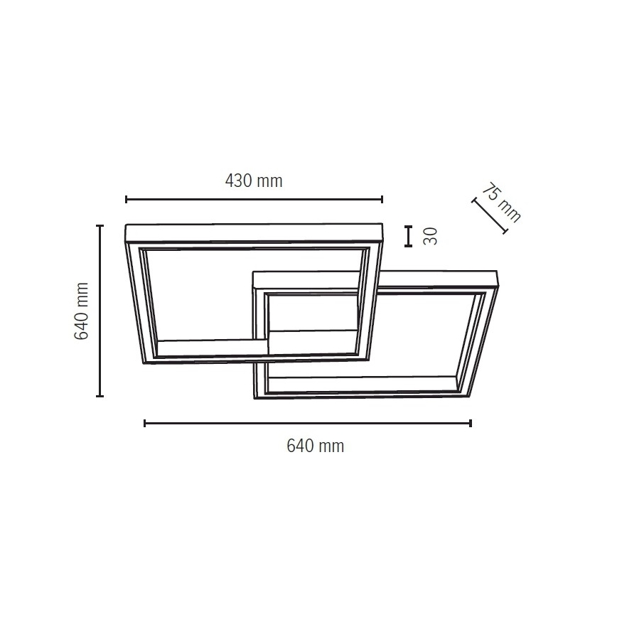 Spot-Light 91405274 - LED Himmennettävä valo RAMME LED/48W/230V + kaukosäädin matta tammi