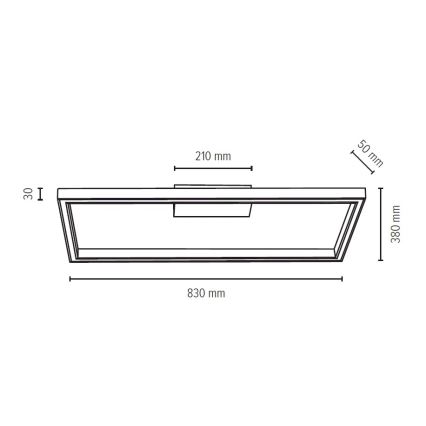 LED-kattovalaisin RAMME LED/34W/230V matta tammi