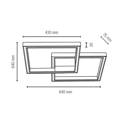 LED-kattovalaisin RAMME LED/48W/230V matta tammi - FSC-sertifioitu