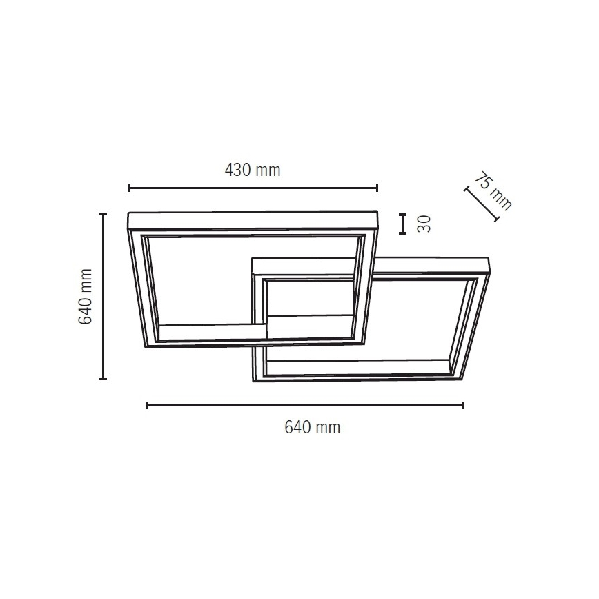 LED-kattovalaisin RAMME LED/48W/230V matta tammi - FSC-sertifioitu