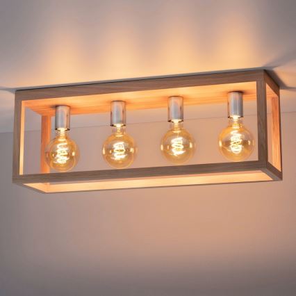Kattovalo KAGO 4xE27/60W/230V matta tammi - FSC-sertifioitu