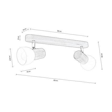 Katon kohdevalo NEL 2xE27/15W/230V mänty
