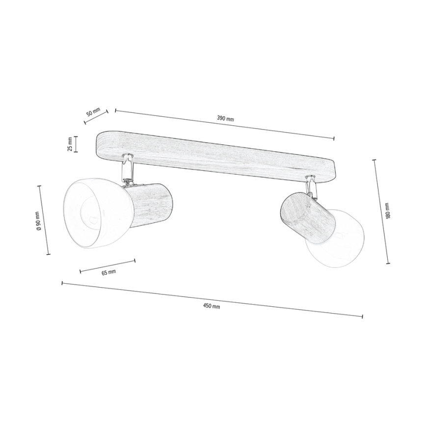 Katon kohdevalo NEL 2xE27/15W/230V mänty