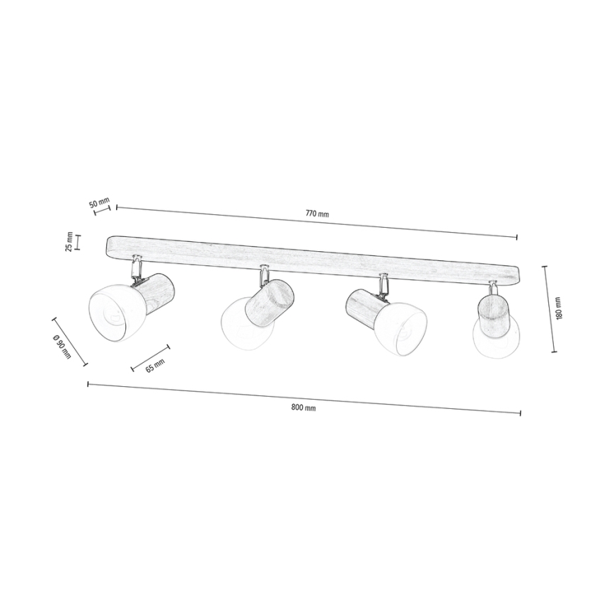 Katon kohdevalo NEL 4xE27/15W/230V mänty