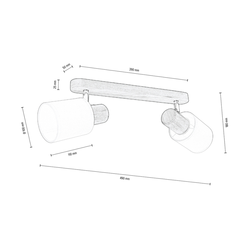 Katon kohdevalo TRENDY 2xE27/15W/230V mänty