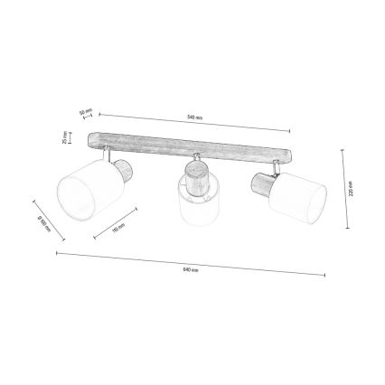Katon kohdevalo TRENDY 3xE27/15W/230V mänty