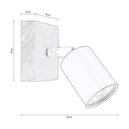 Seinävalaisin MANARA 1xGU10/5W/230V mänty - FSC-sertifioitu